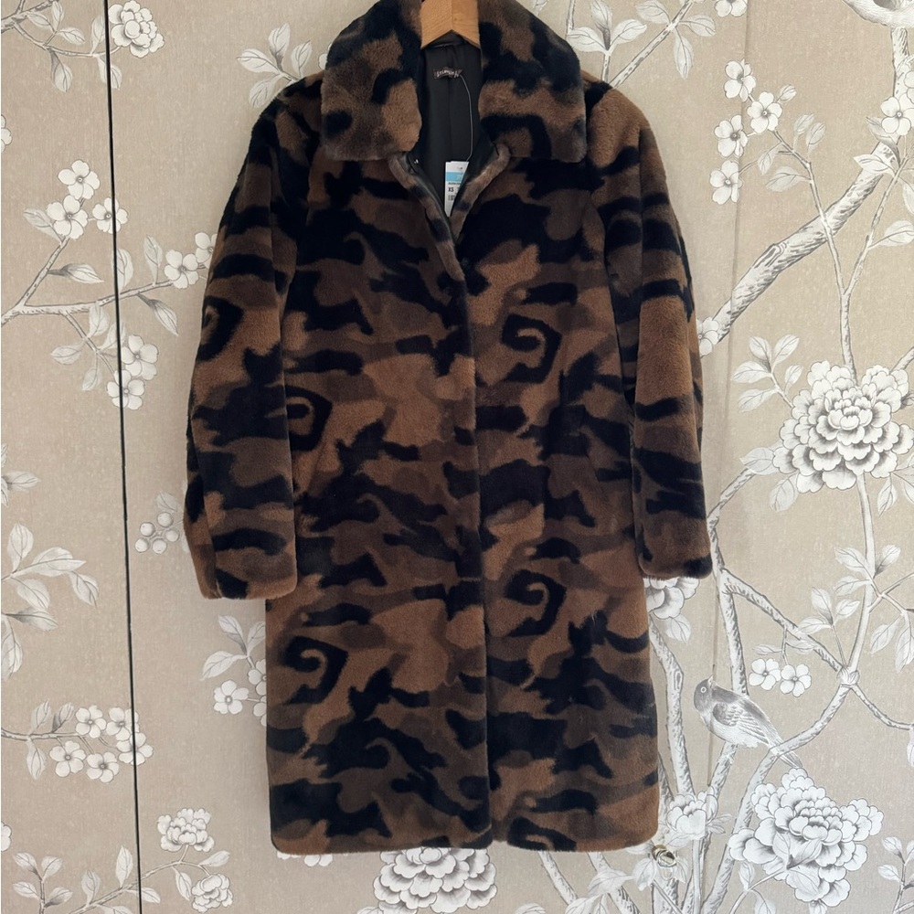 Brown and Black Teddy Jacket with Oversized Style